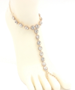 Big Rhinestone Point Toering Anklet AN330006 GOLD